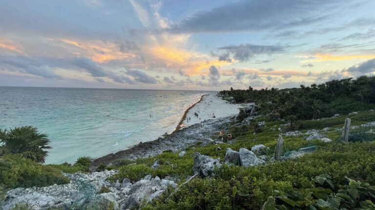 View of Tulum Beach from the top of Tulum National Park