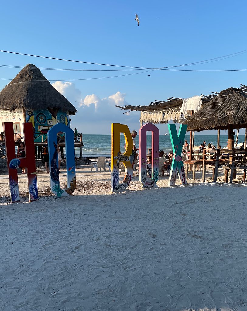 photo of the famous holbox sign a tourist attraction on the island
