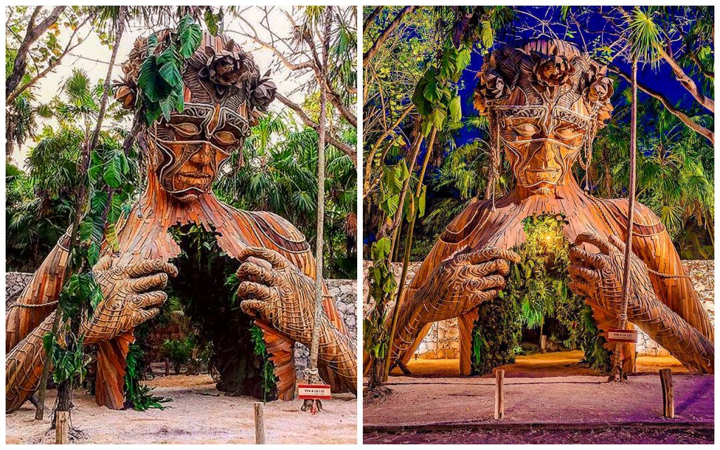 the famous sculpture at ahau tulum resort   