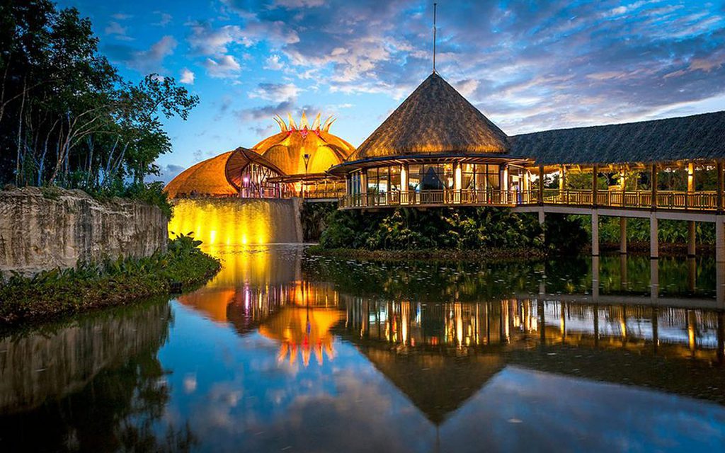 Exterior photo of the Cirque Du Solei venue in the Riviera Maya in Mexico