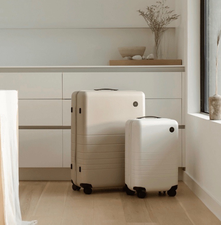 monos luggage bags check in on the left and carry on the right