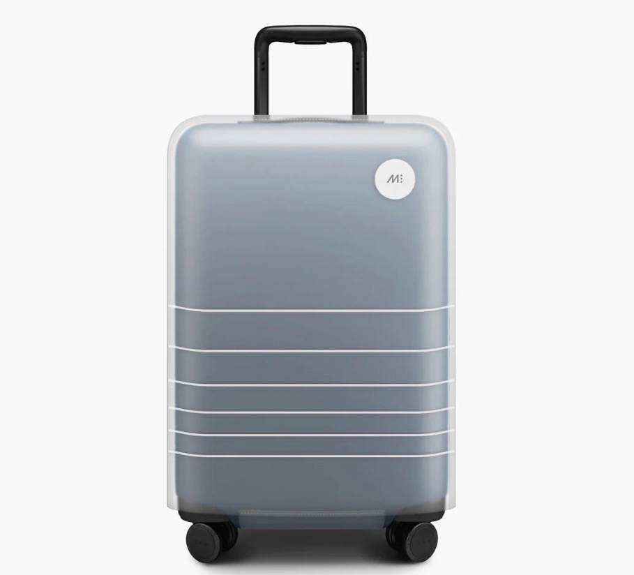 clear see through luggage cover made by monos luggage 