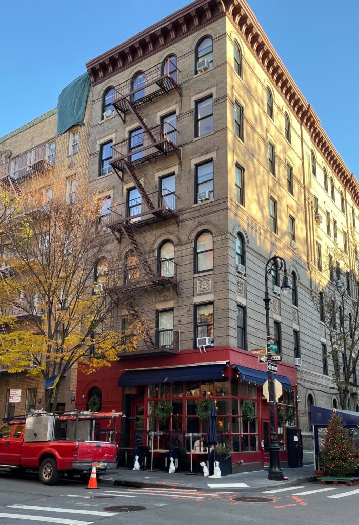 exterior of the famous FRIENDS tv show apartment in Greenwich Village, New York City