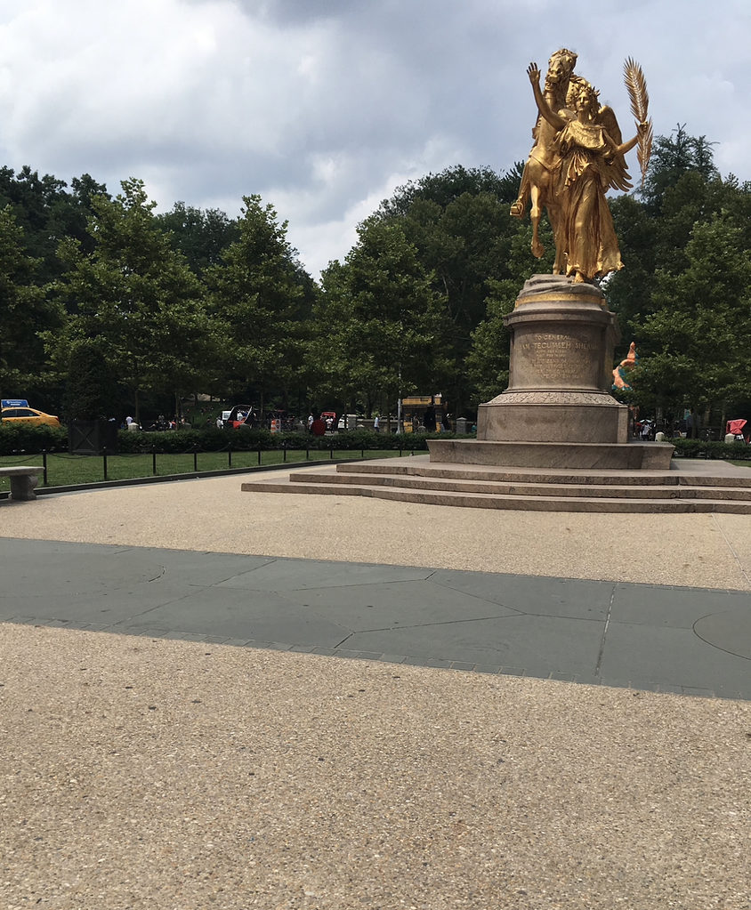 landmark General William statue on the corner of Central Park and the Upper East Side in New York City