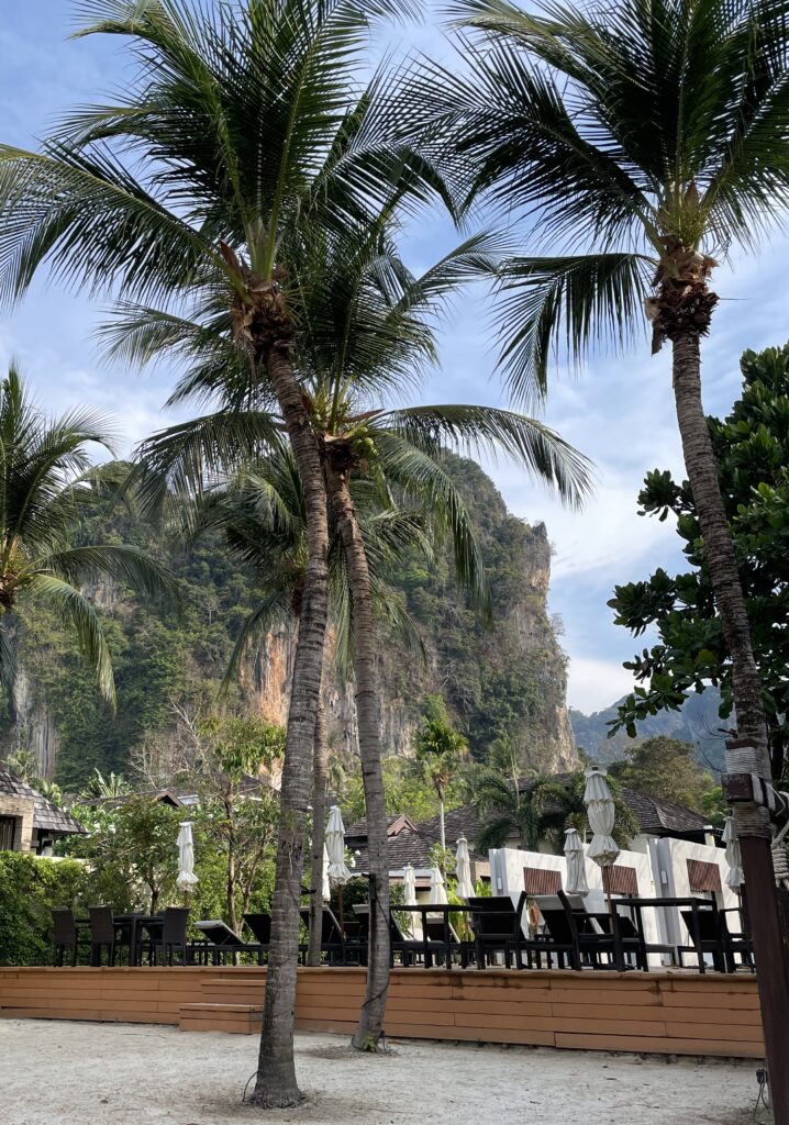 front exterior of the Bhu Nga thani resort in Railay beach