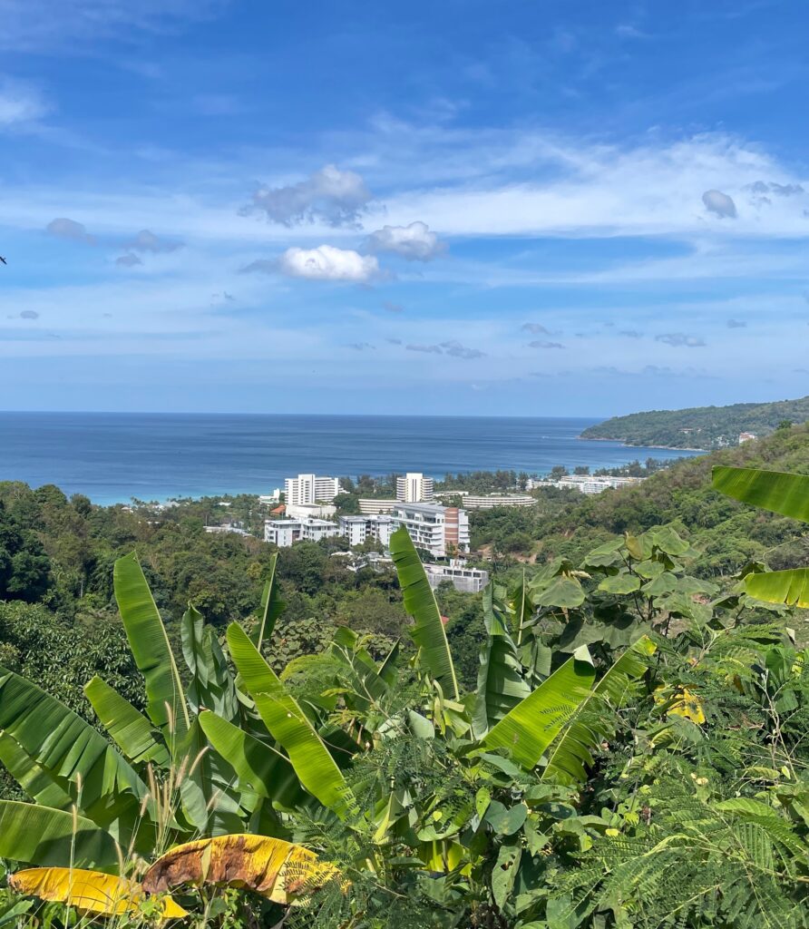 karon beach viewpoint during hike towards the big buddha in phuket