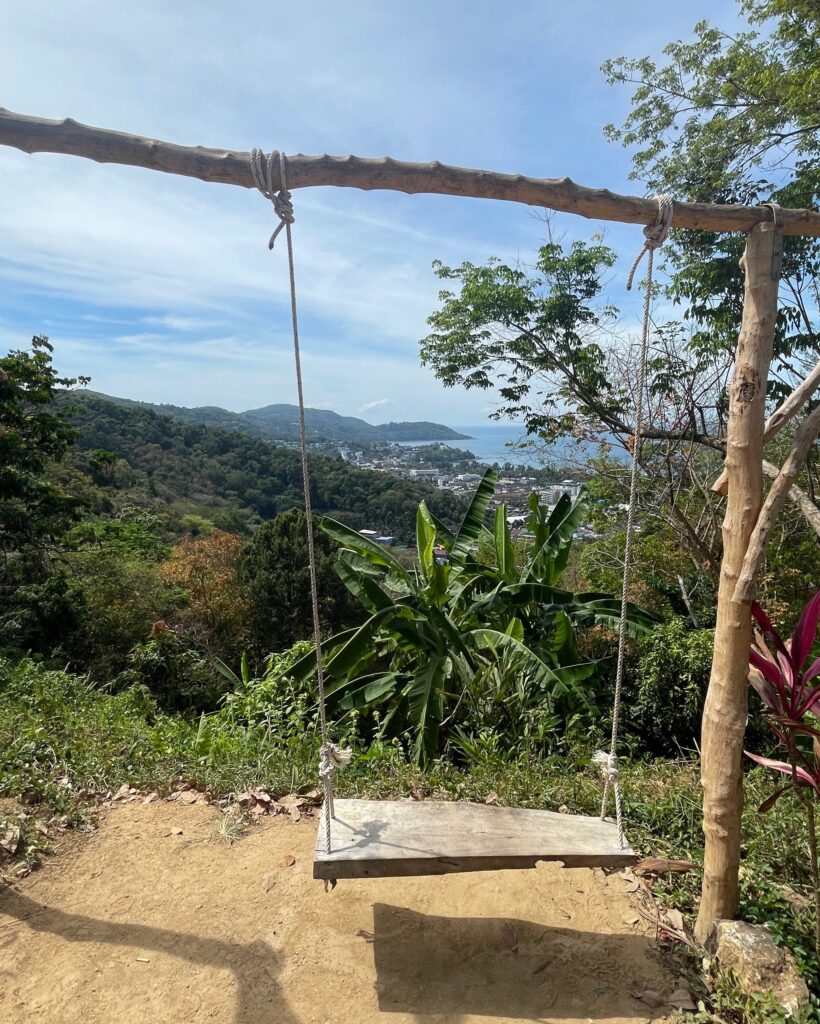 karon viewpoint swing on a hike on the way to the big buddha 