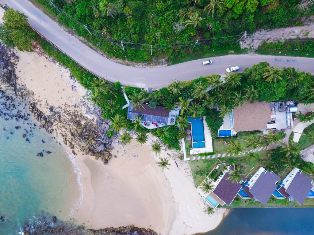 aerial view of a beach in Koh Lanta island in Thailand