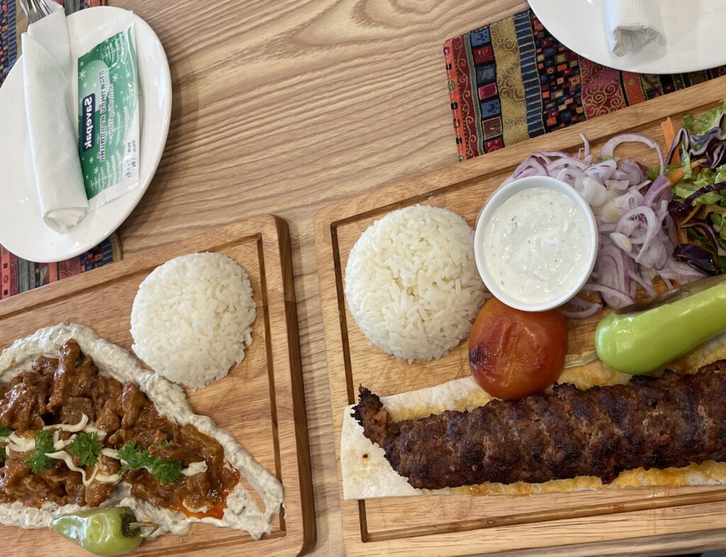 table full of bbq Turkish cuisine at Cappadocia Turkish in Patong Beach in Phuket, Thailand