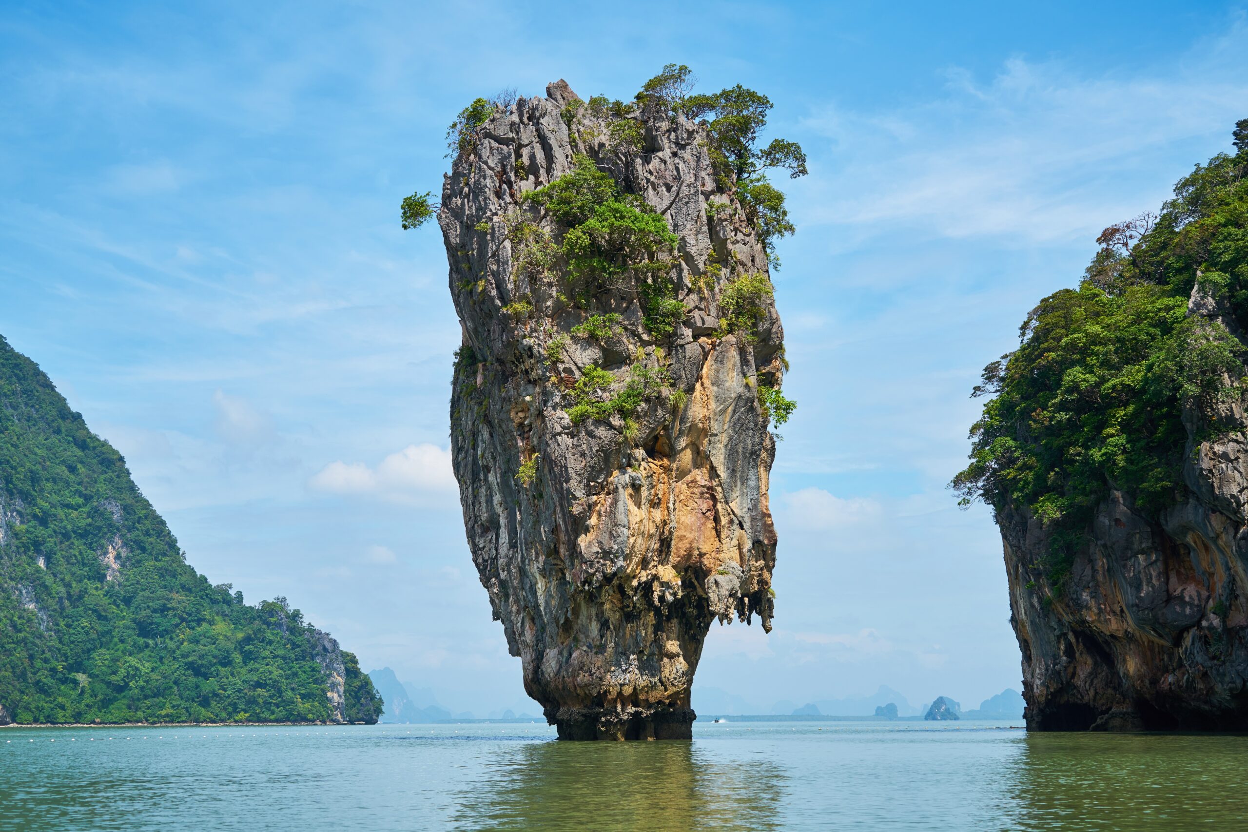 James Bond Island rising from emerald waters in Phang Nga Bay, a popular Phuket day tour destination in southern Thailand
