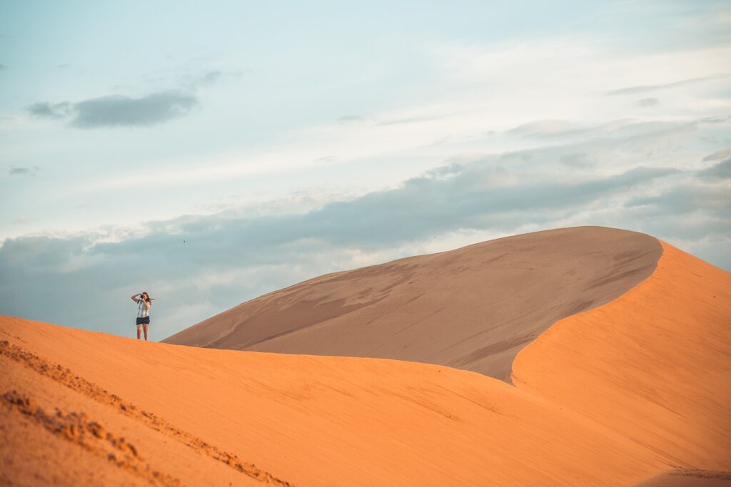 bright red hills of sand dunes in Mui Ne, Vietnam