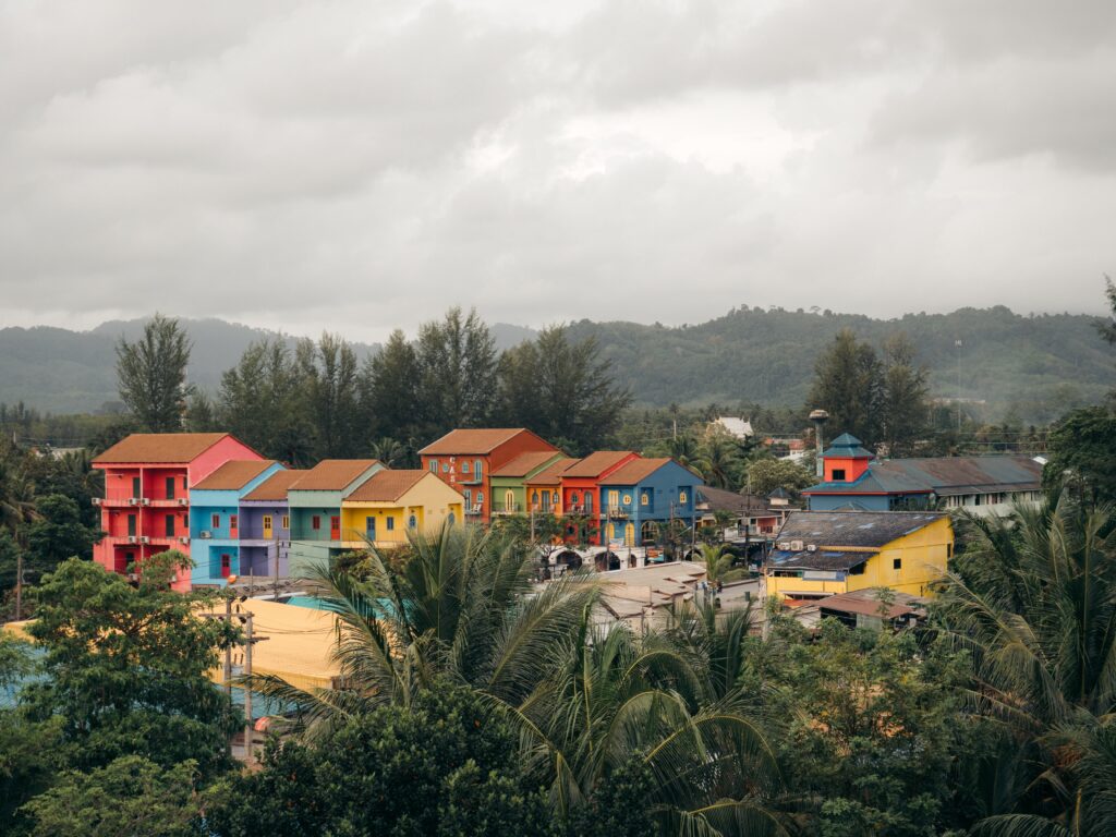 several bright homes amongst the nature in Khao Lak, Thailand 
