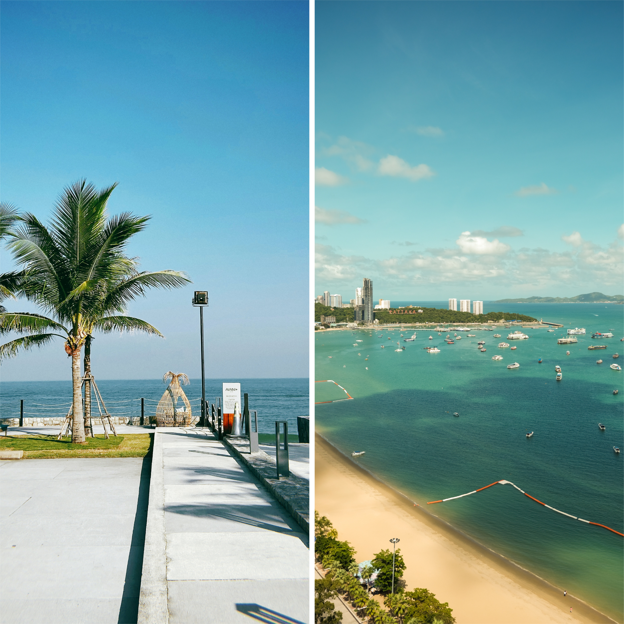 Hua Hin or Pattaya, a side by side photo comparison each destinations main beach