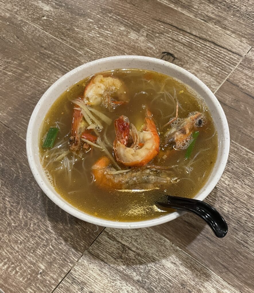 a rich flavourful seafood Chinese noodle dish from Lai Foong Lala Noodles restaurant