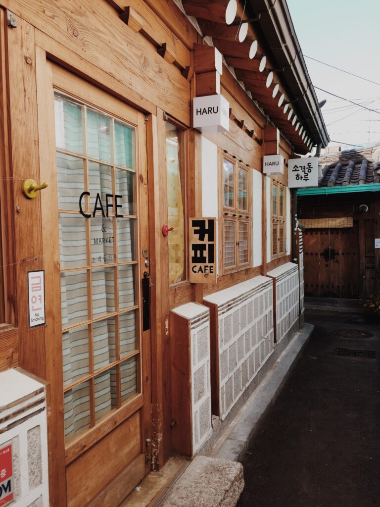 quaint cafe on a charming street in Insadong, Seoul