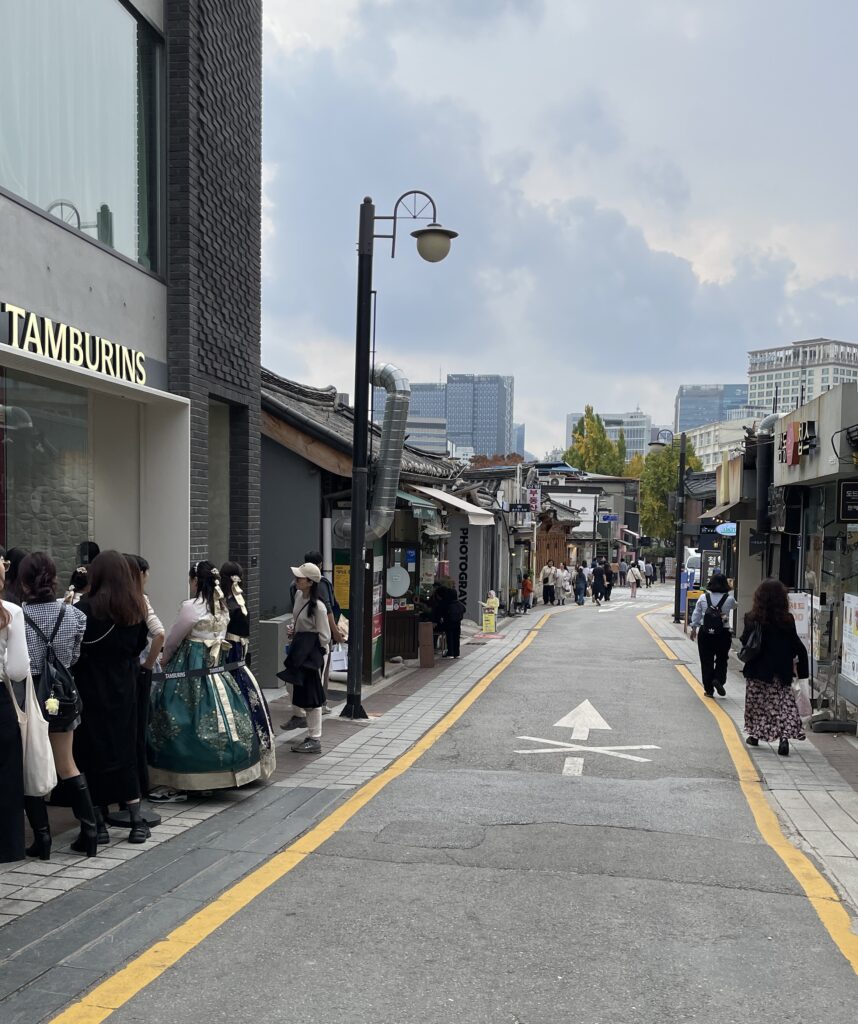 many locals shopping in the streets of Insadong, Seoul