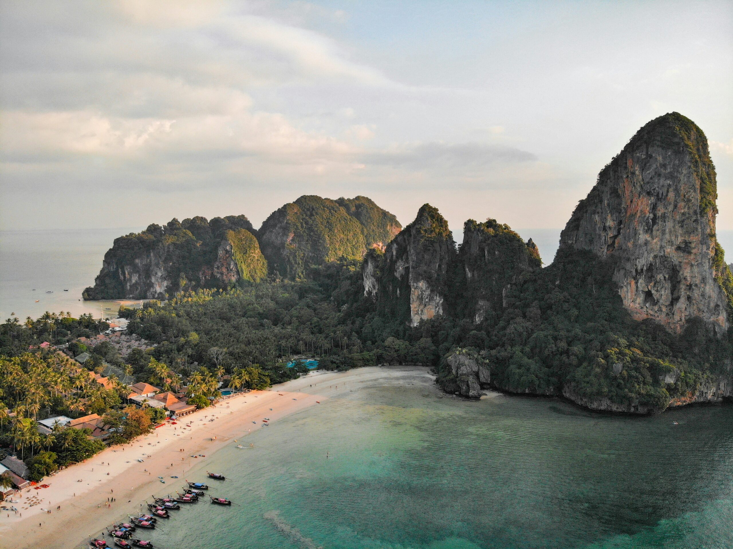 aerial views of the famous Railay Beach in Krabi / worst time to visit Krabi and the best time to visit Krabi