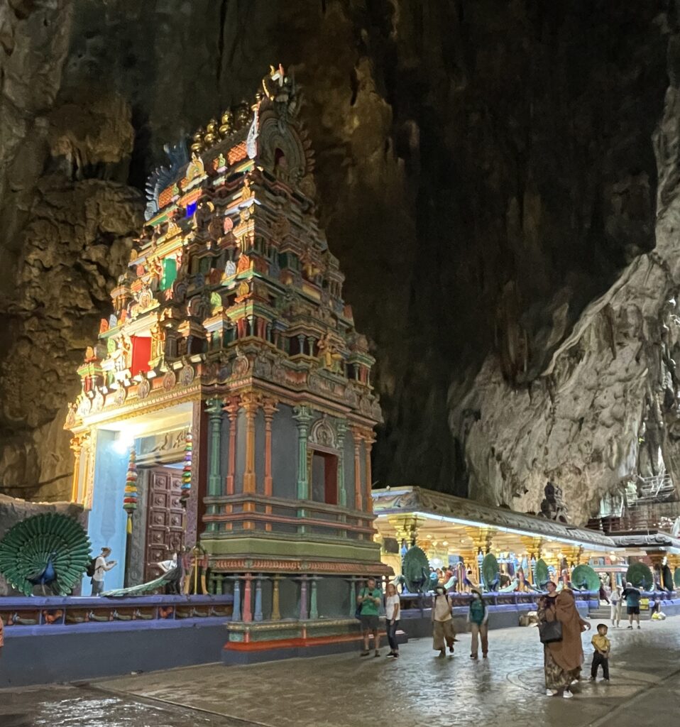 the inside of the famous Batu Caves Hindu Temple in Kuala Lumpur, Malaysia