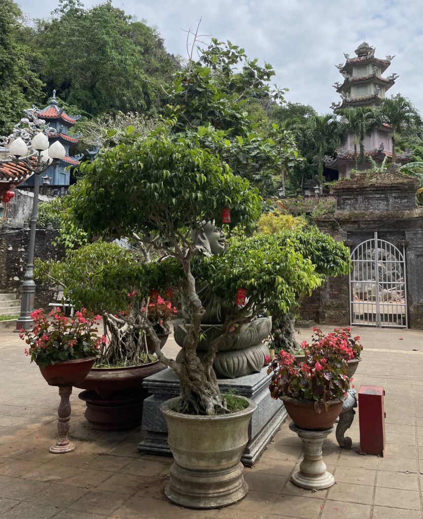 several pagoda temples at the Marble Mountains in Da Nang, Vietnam