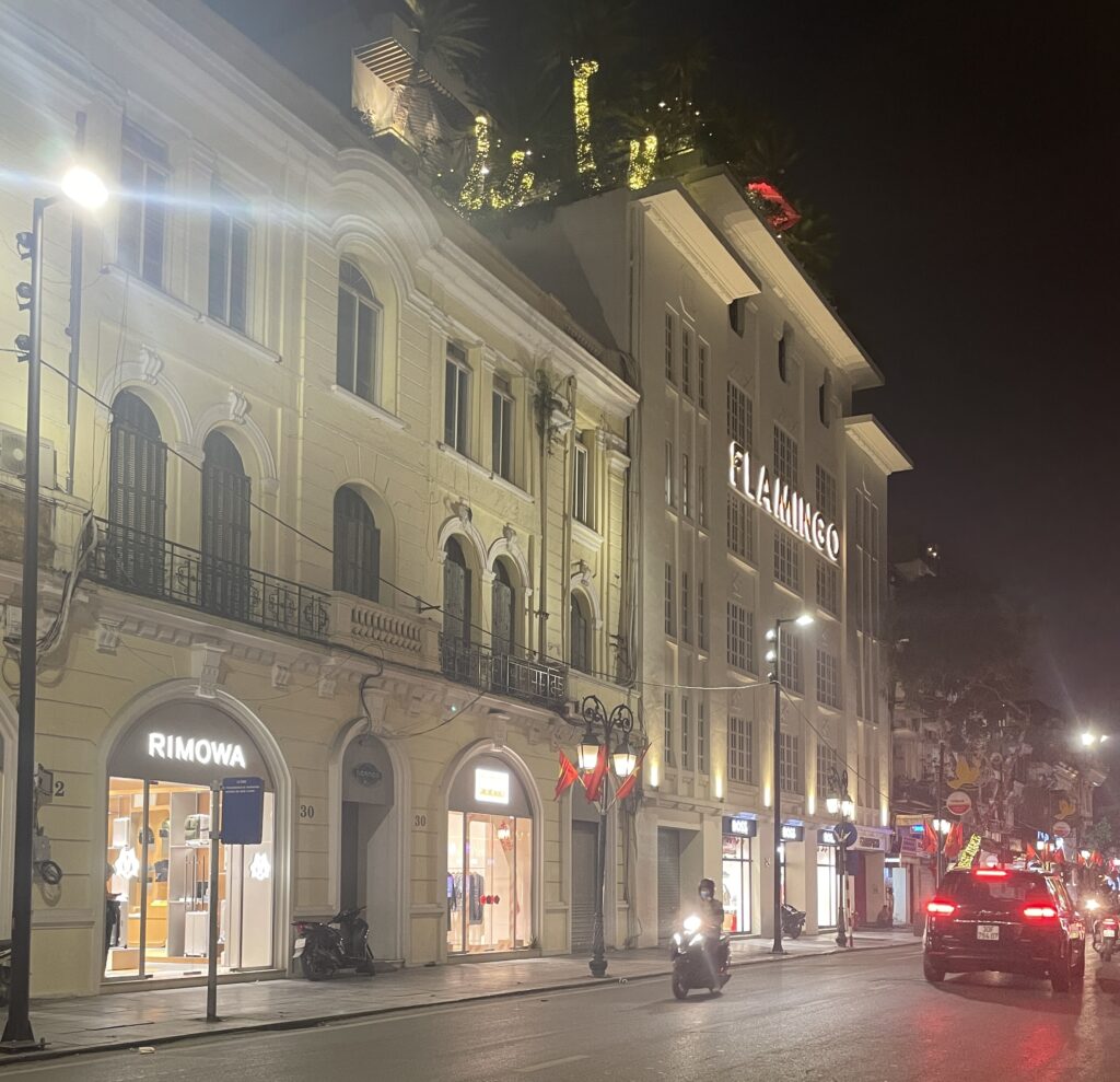 several designer stores in the French Quarters of Hanoi 