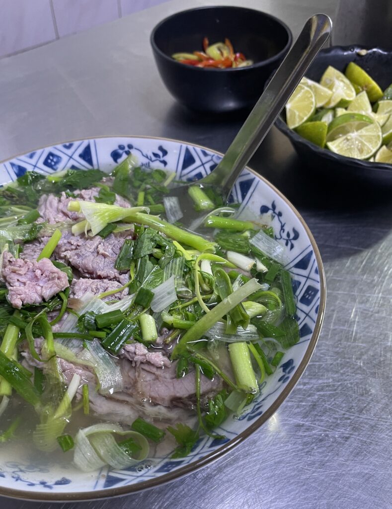 pho served with a choice of lime or chilis to add 