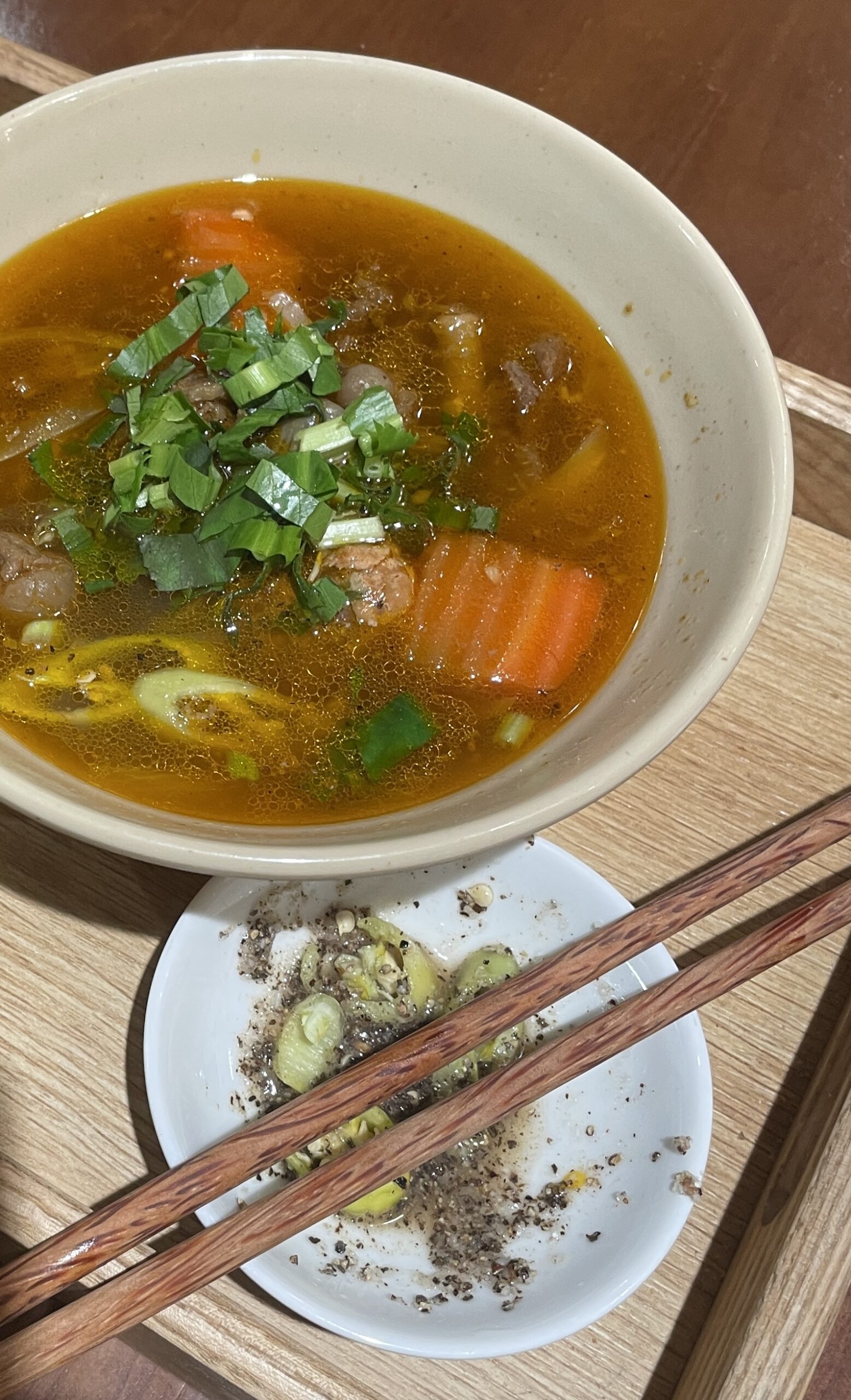 bo kho with black/salt lime paste 