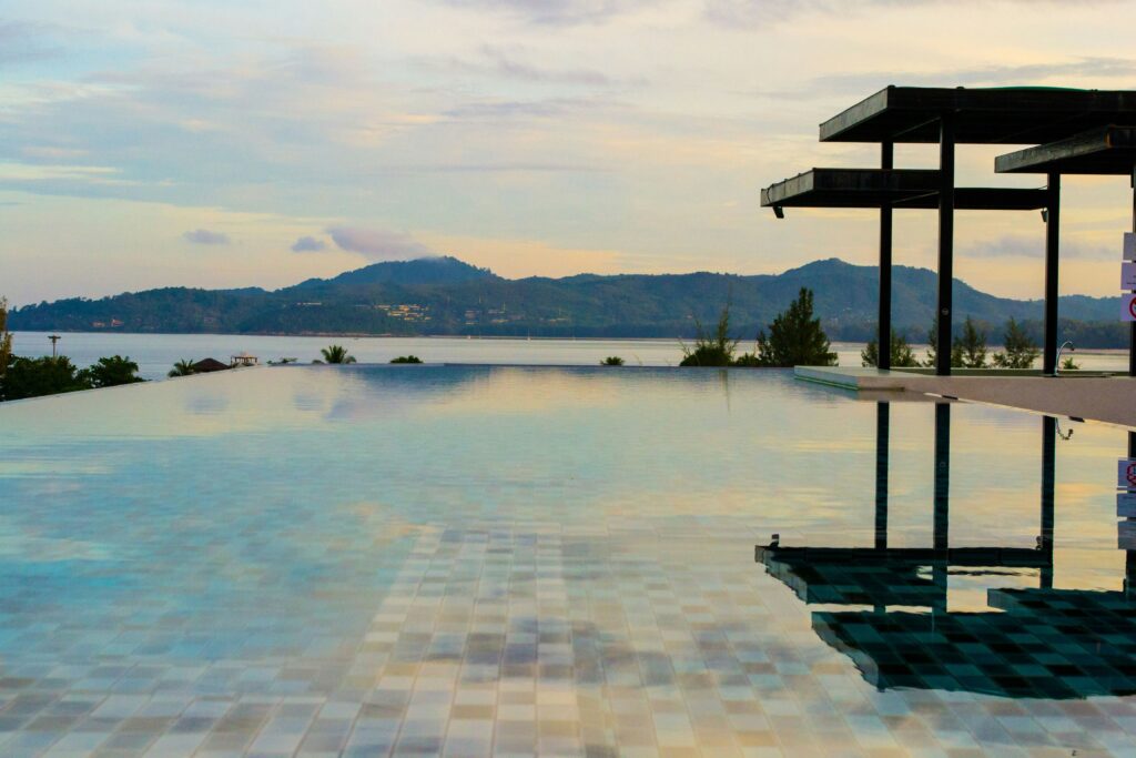 rooftop bar in Phuket at sunset 