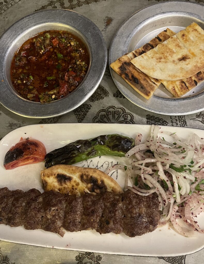 turkish kebab with bread