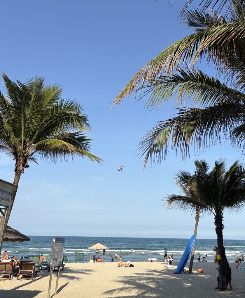 a clear sunny day at My Khe beach in Da Nang, Vietnam