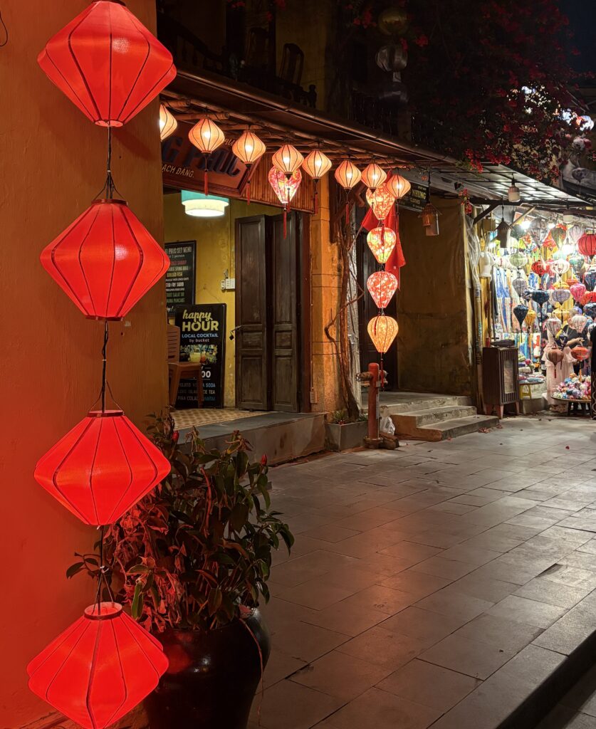many lanterns lit up in Hoi An, Vietnam