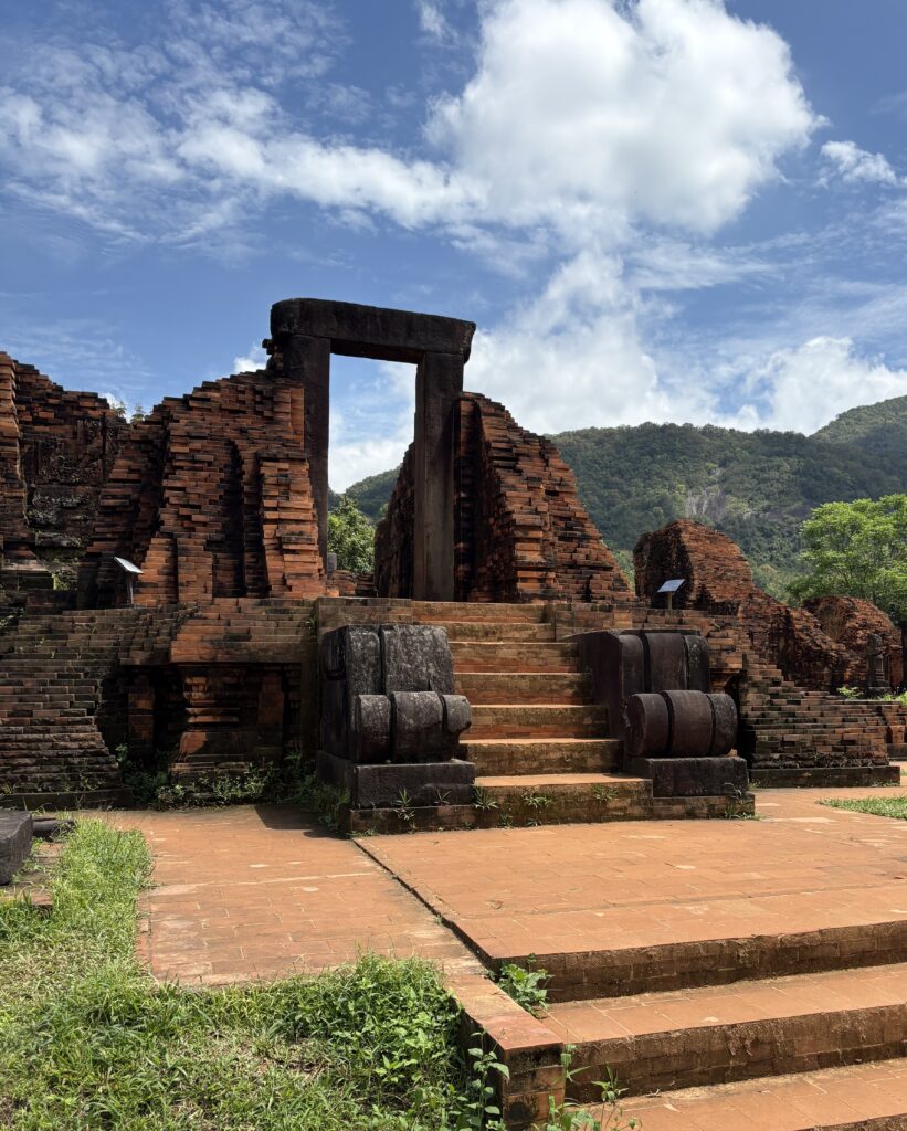 the ancient My Son sanctuary in Vietnam on a sunny day 