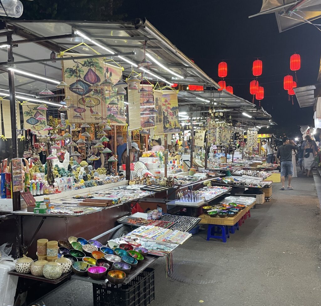  Various goods being sold at the Hoi An Night Market at night in the Old Town.