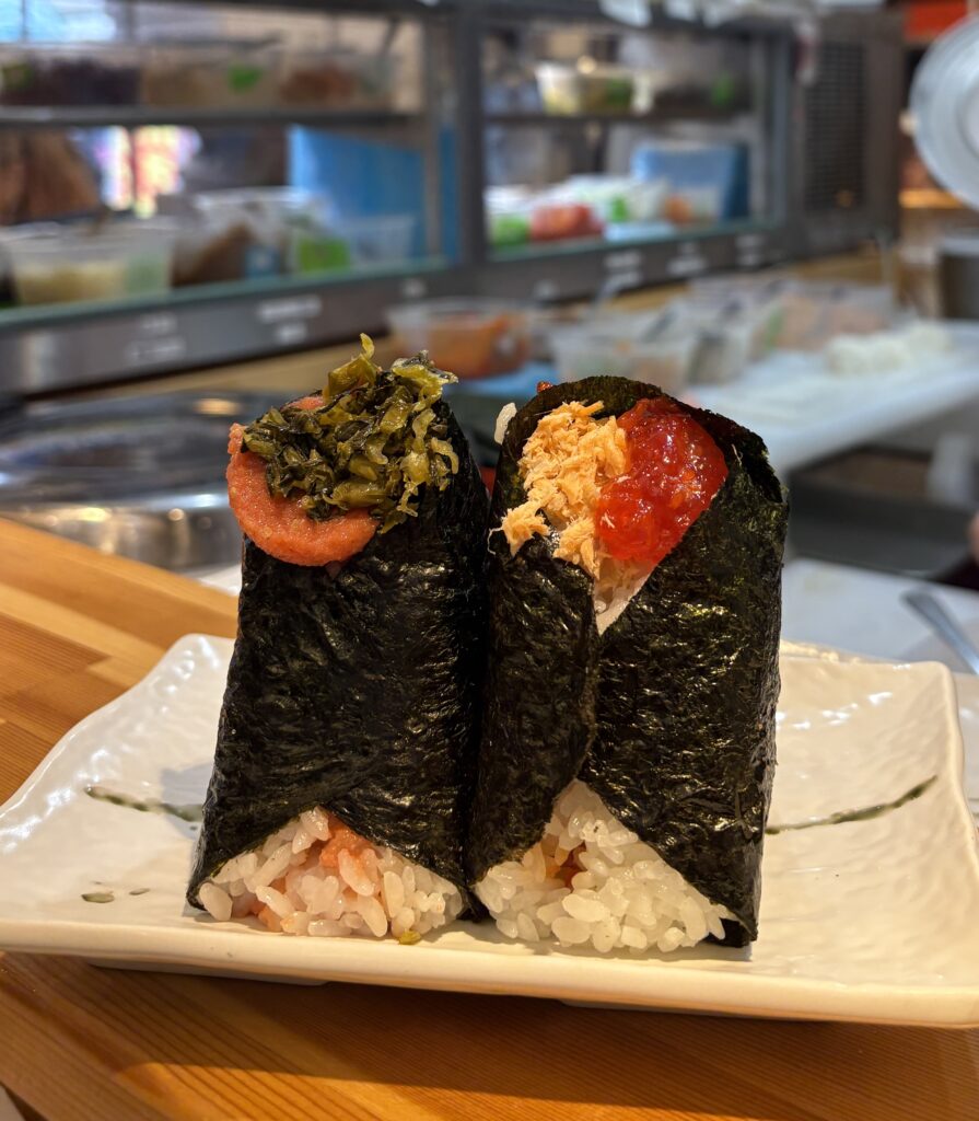 Fresh handmade salmon onigiri at Onigiri Gorichan