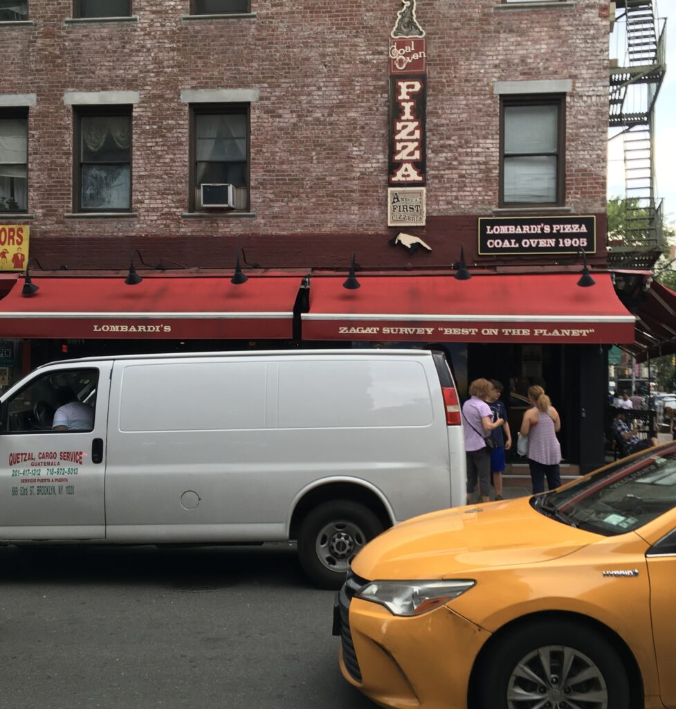Exterior of Lombardi's Pizzeria in Little Italy, New York City